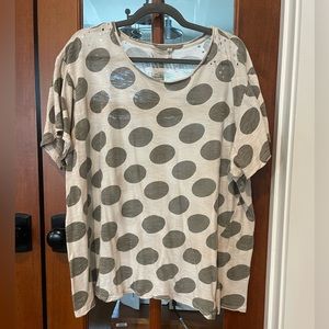 Rare! Magnolia Pearl Gogo Dot Polka Dot Distressed Tee